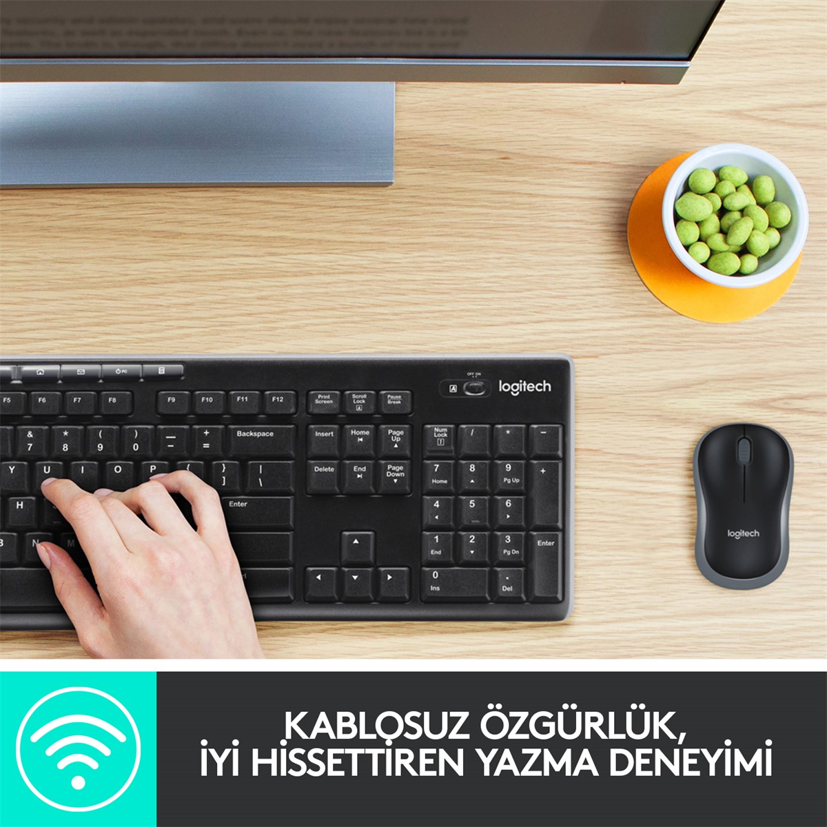 LOGITECH MK270 KABLOSUZ KLAVYE & MOUSE SETİ-SİYAH 920-004525