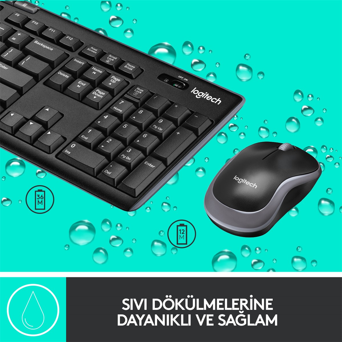 LOGITECH MK270 KABLOSUZ KLAVYE & MOUSE SETİ-SİYAH 920-004525