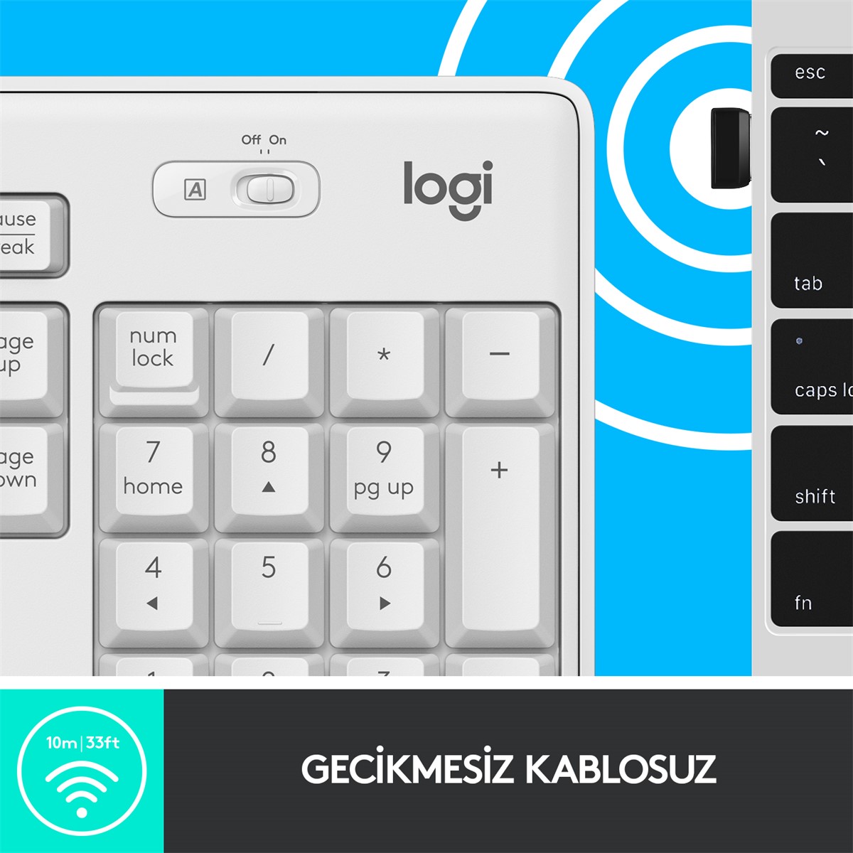 LOGİTECH MK295 KABLOSUZ KLAVYE & MOUSE SETİ BEYAZ 920-010089