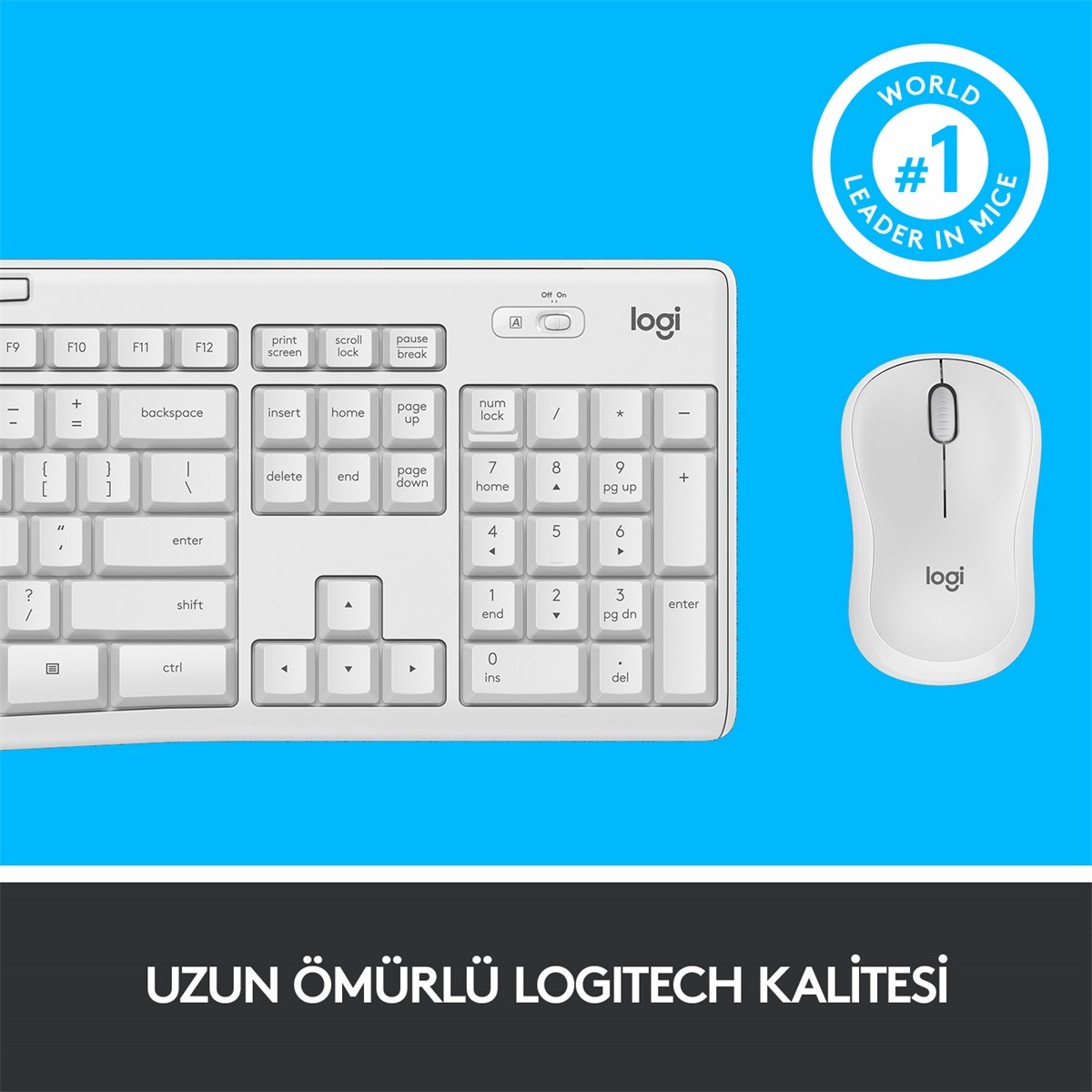 LOGİTECH MK295 KABLOSUZ KLAVYE & MOUSE SETİ BEYAZ 920-010089