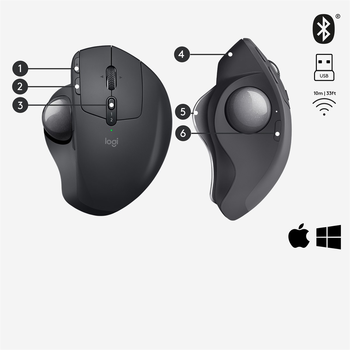 LOGITECH MX ERGO KABLOSUZ MOUSE-SİYAH 910-005179