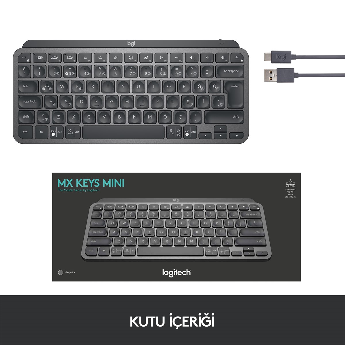 LOGİTECH MX KEYS MINI KLAVYE TÜRKÇE TUŞ DİZİMİ 920-010504