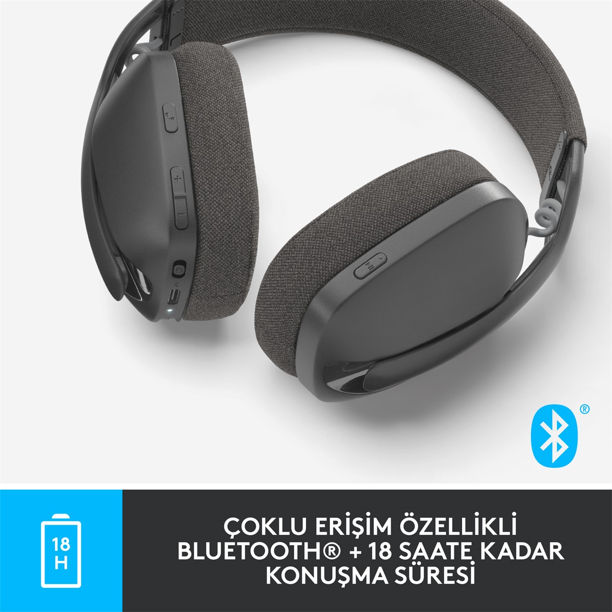 LOGITECH ZONE VIBE 100 KABLOSUZ KULAKLIK-GRAFITE 981-001213