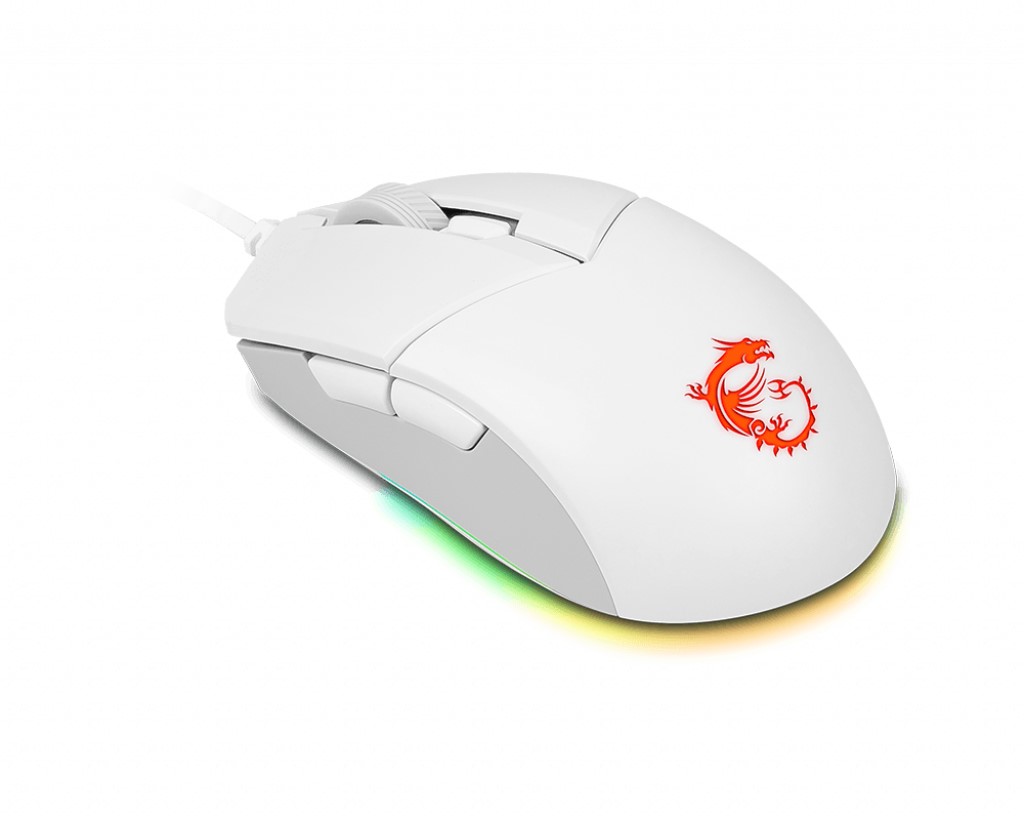 MSI GG CLUTCH GM11 WHITE GAMING MOUSE 5.000 DPI OPTIK SENSOR RGB LED MYSTIC LIGHT OYUNCU FARESI BEYAZ