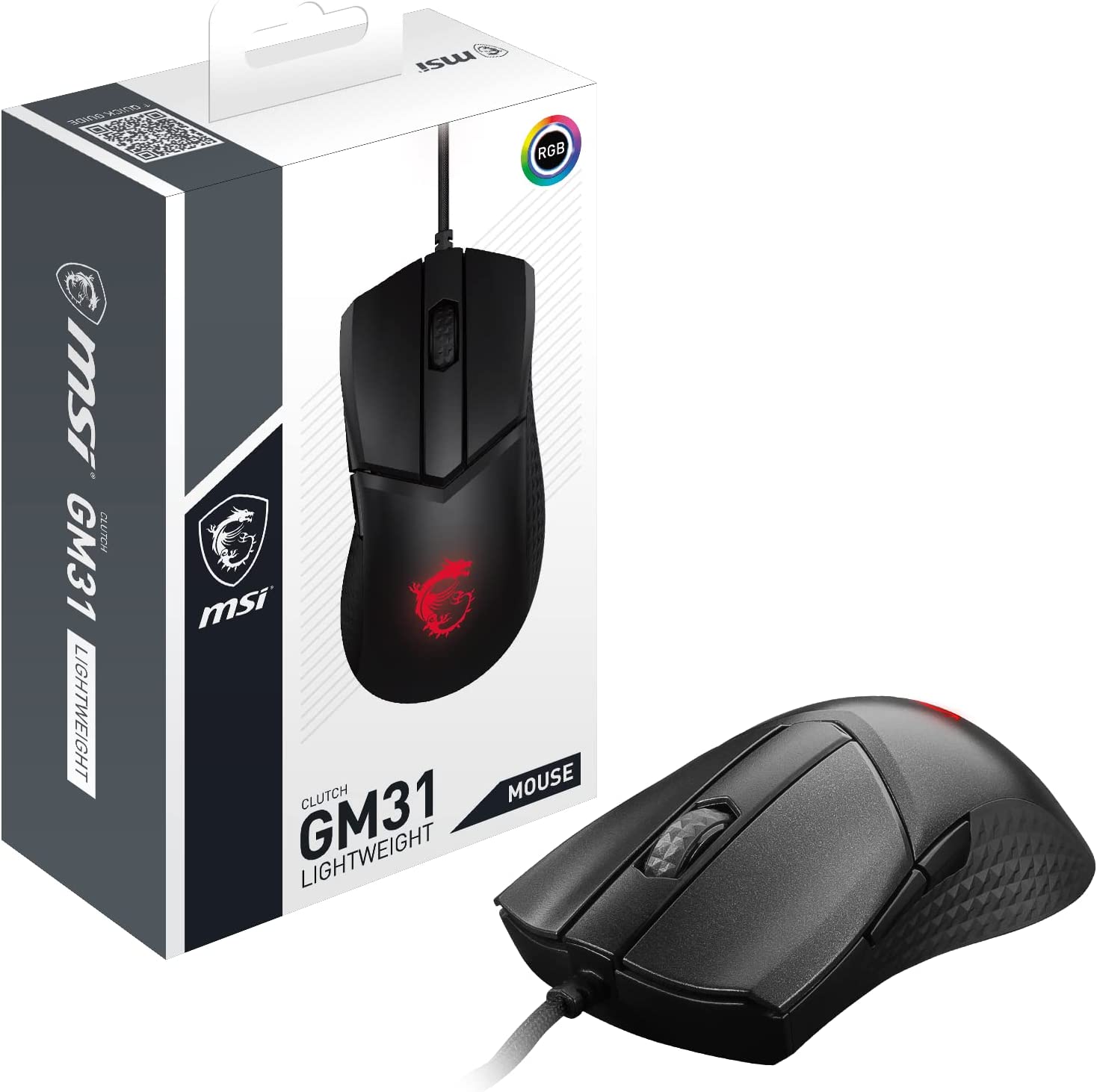 MSI GG CLUTCH GM31 LIGHTWEIGHT GAMING MOUSE 12000 DPI OPTIK SENSOR RGB LED OYUNCU FARESI