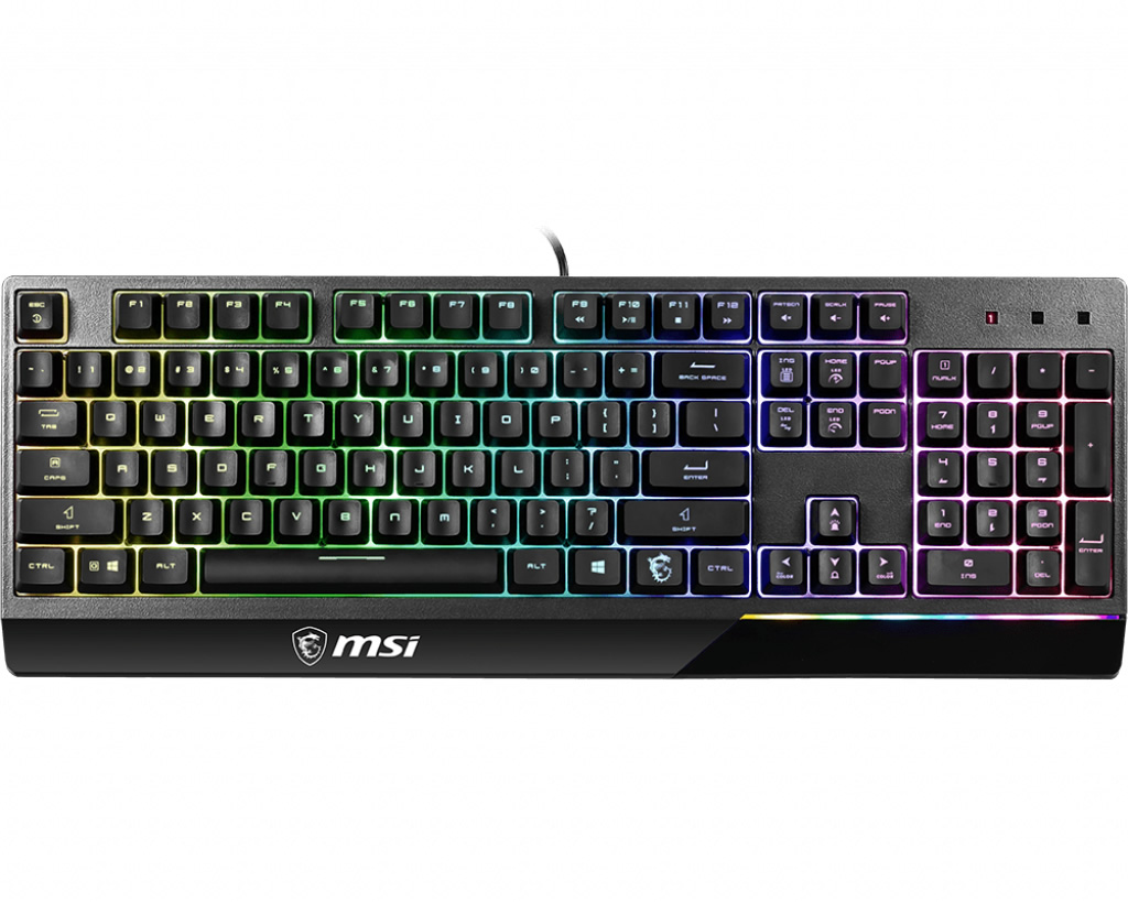 MSI GG VIGOR GK30 TR GAMING KEYBOARD MEKANIK HISLI 6 BOLGE RGB LED AYDINLATMA SIVI DOKULMESINE DAYANIKLI OYUNCU KLAVYESI