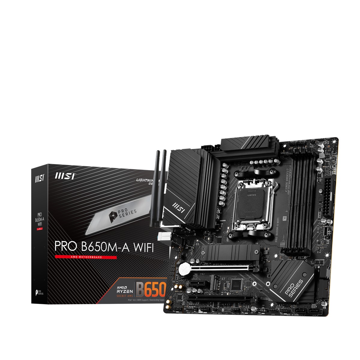 MSI MB PRO B650M-A WIFI AM5 DDR5 6400MHZ(OC) HDMI DP M.2 USB3.2 2.5G LAN WIFI 6E mATX