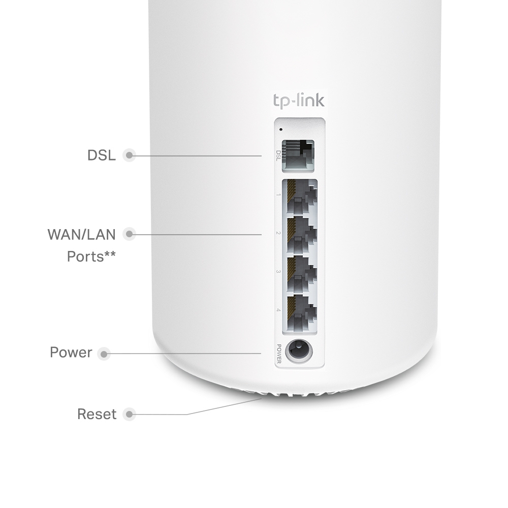 TP-LINK DECO X20 DSL AX1800 Whole Home Mesh Wi-Fi 6 Modem Router