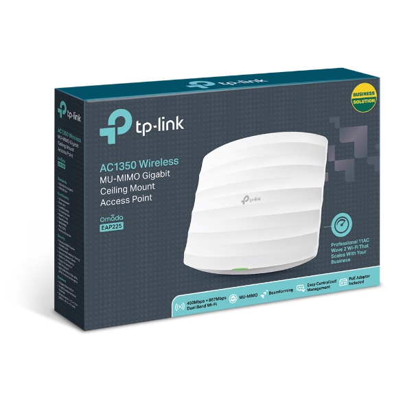 TP-LINK EAP225 1350Mbps KABLOSUZ MU-MIMO GIGABİT TAVAN TİPİ ACCESS POİNT