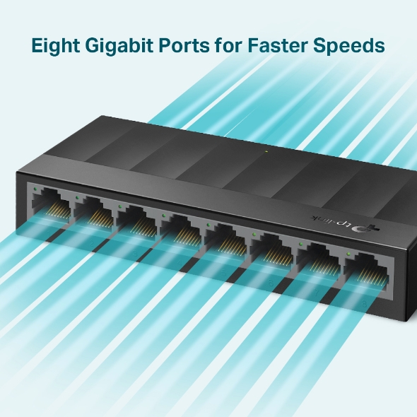 TP-LINK LS1008G 8 PORT GIGABIT LITEWAVE MASAÜSTÜ SWITCH (PLASTİK KASA)