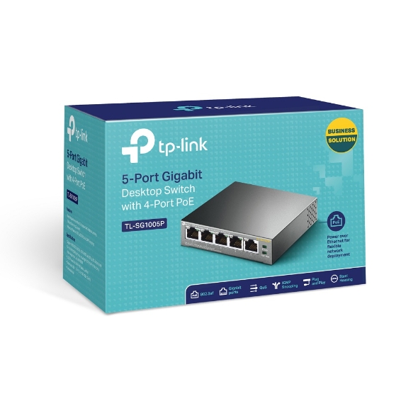 TP-LINK TL-SG1005P 5 PORT 10/100/1000Mbps GIGABIT MASAÜSTÜ SWITCH 4 PORT PoE