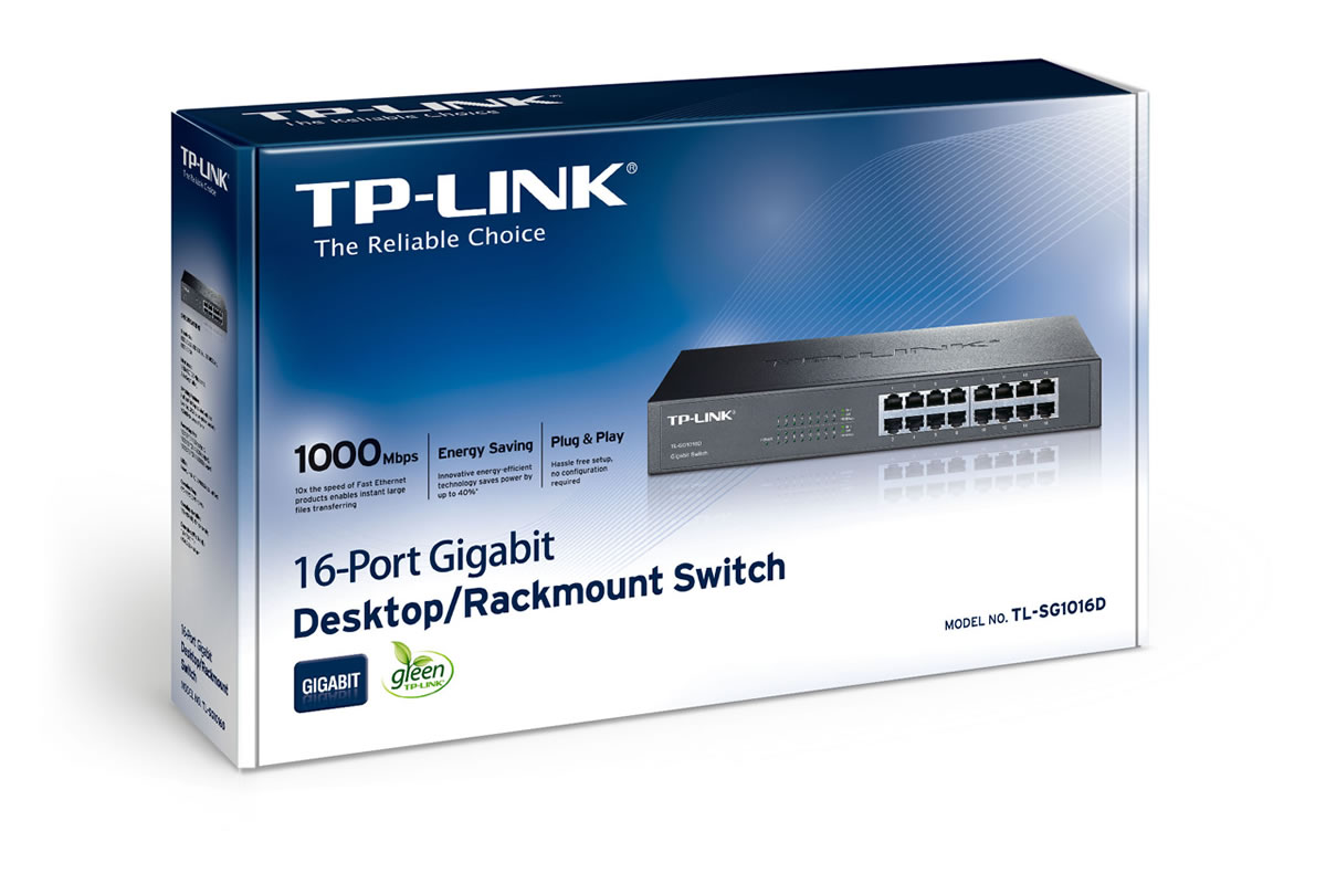 TP-LINK TL-SG1016D 16 PORT GIGABIT MASAÜSTÜ / RACKMOUNT SWITCH