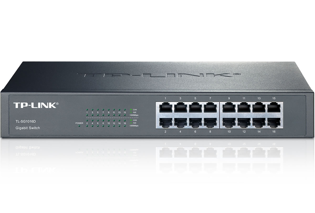 TP-LINK TL-SG1016D 16 PORT GIGABIT MASAÜSTÜ / RACKMOUNT SWITCH