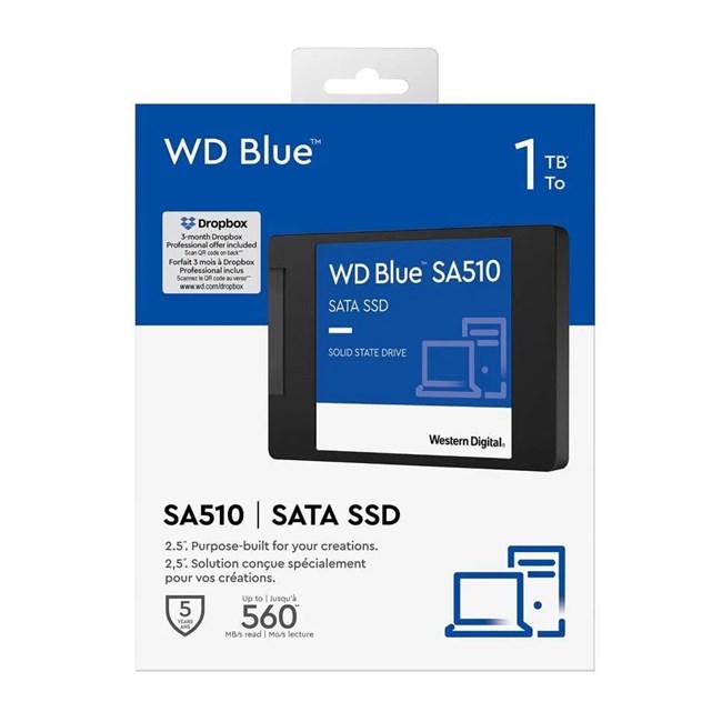 WD Blue SA510 1TB 2.5" SATA SSD (560-520)